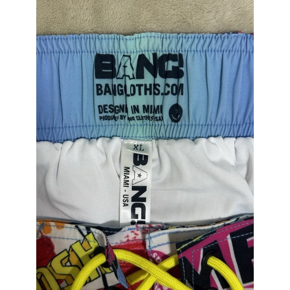 Bang Men's SUPER POP RESORT SHORTS 90's Y2K Swim  Size XL Beach‎ SPF 50+ Trunks